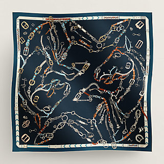 【気品あふれる】HERMES ショール 140 Chevaux Dechaines noir chevaux-dechaines-shawl-140--